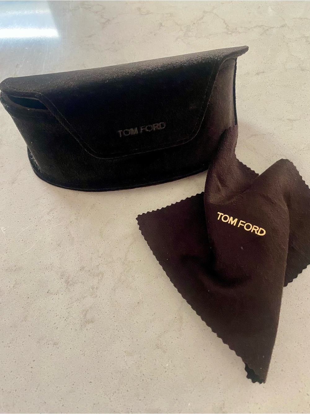 Tom Ford Black Sunglasses Case with Cleaning Branded Cloth